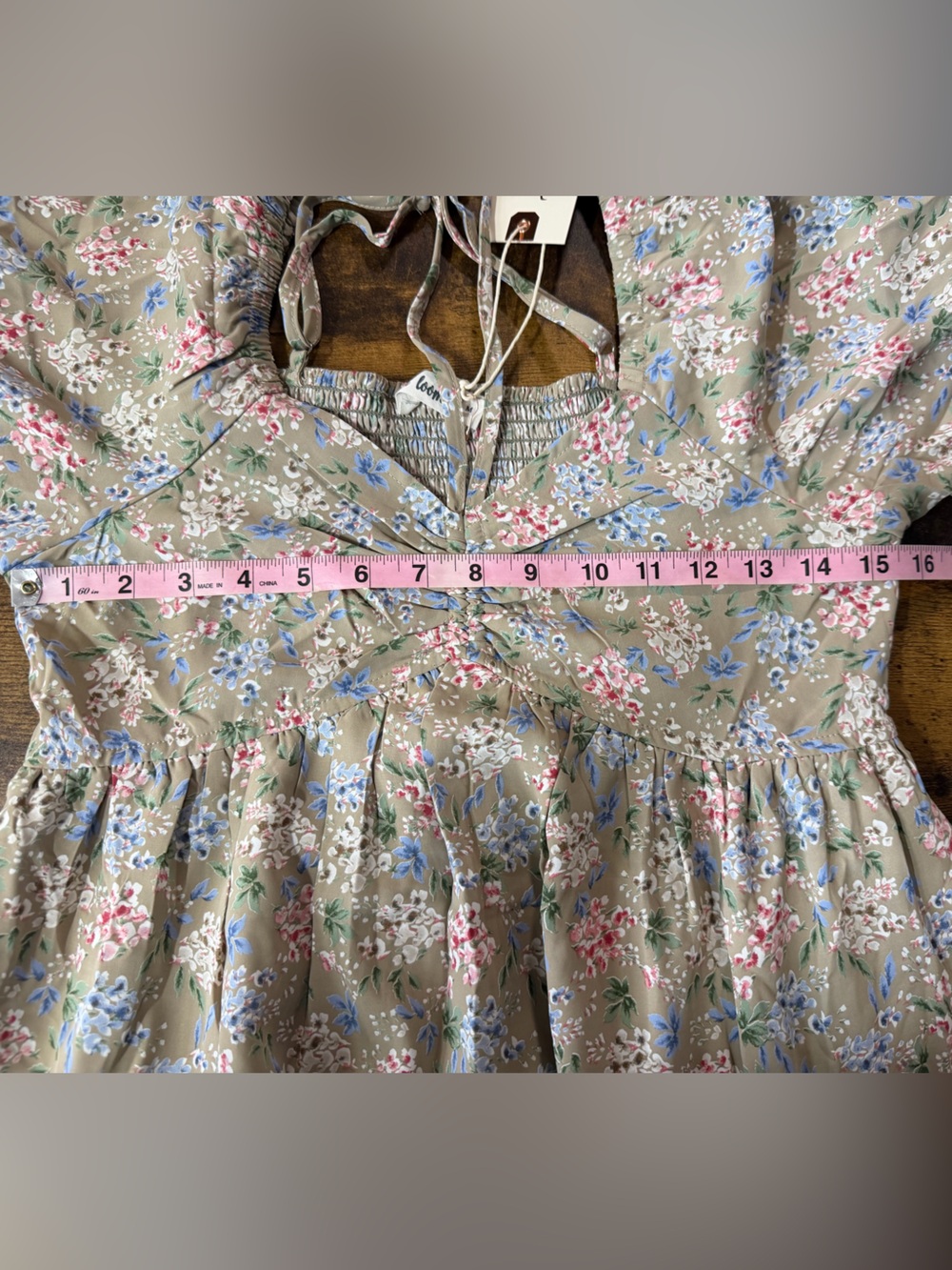 In Loom Floral Puff Sleeve Midi Dress Cottagecore Prairie NWT Medium - Picture 14 of 15